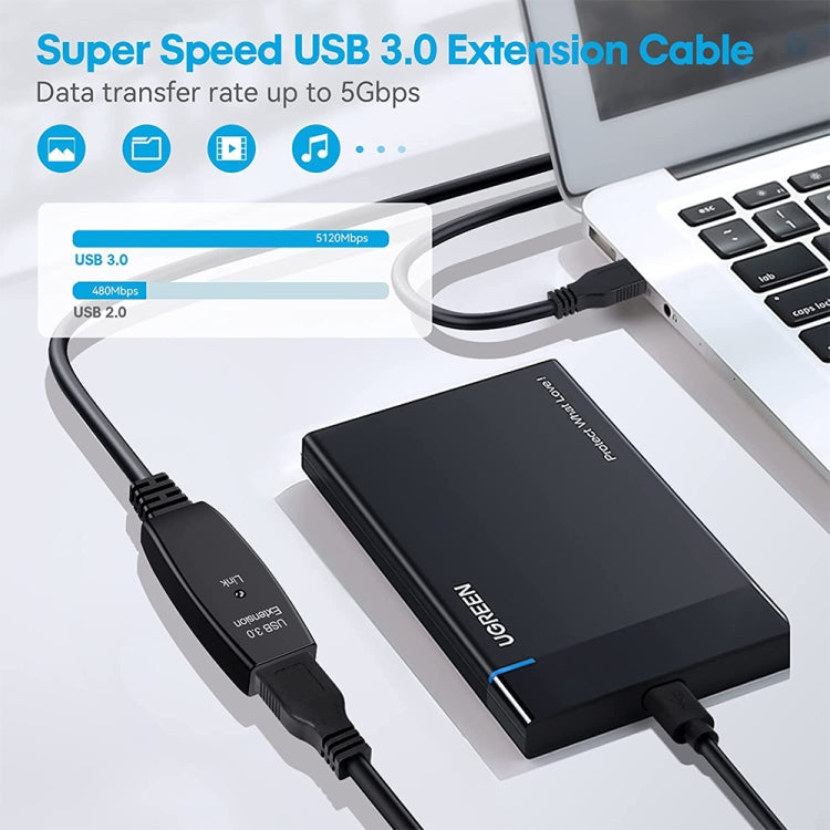 USB 3.0 Male to Female Data Sync Super Speed Extension Cable, Length:10m, 10m