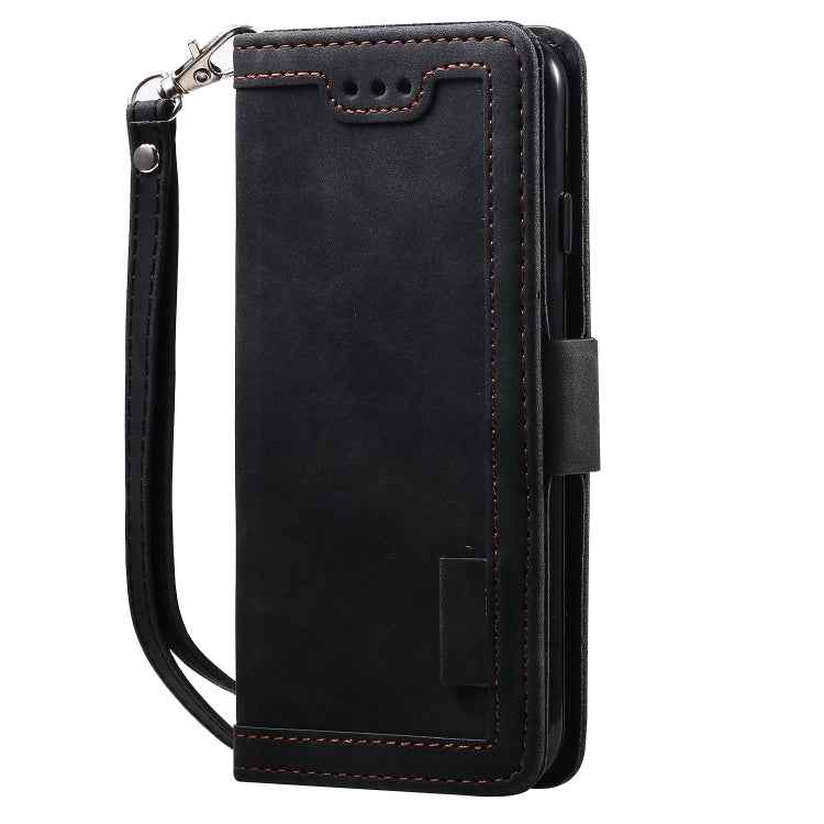 Retro Splicing Horizontal Flip Leather Case with Card Slots & Holder & Wallet