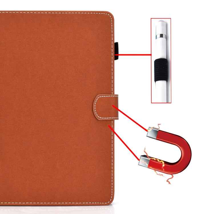 Solid Color Tablet PC Universal Magnetic Horizontal Flip Leather Case with Card Slots & Holder
