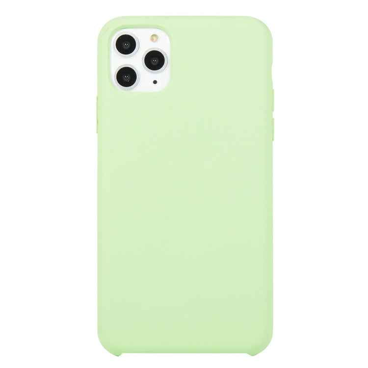 For iPhone 11 Solid Color Solid Silicone  Shockproof Case (Hibiscus Pink)