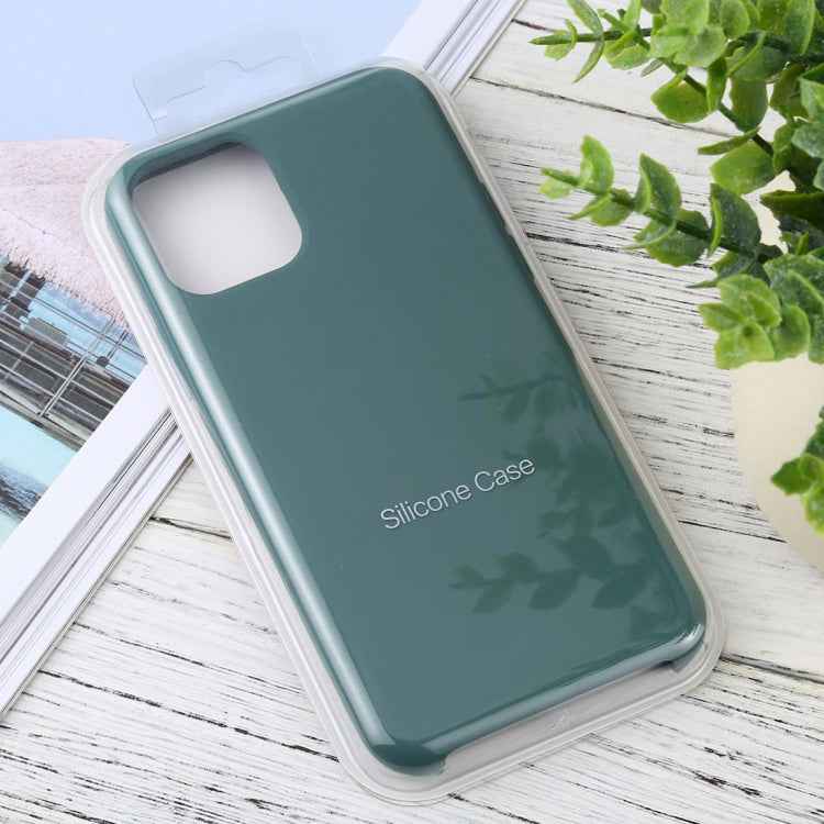 For iPhone 11 Solid Color Solid Silicone  Shockproof Case (Hibiscus Pink)