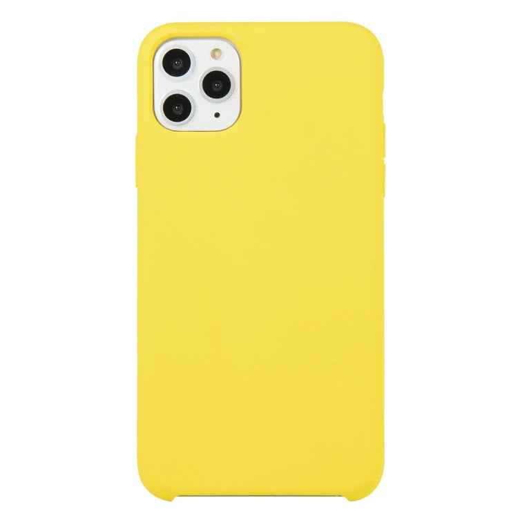 For iPhone 11 Solid Color Solid Silicone  Shockproof Case (Hibiscus Pink)