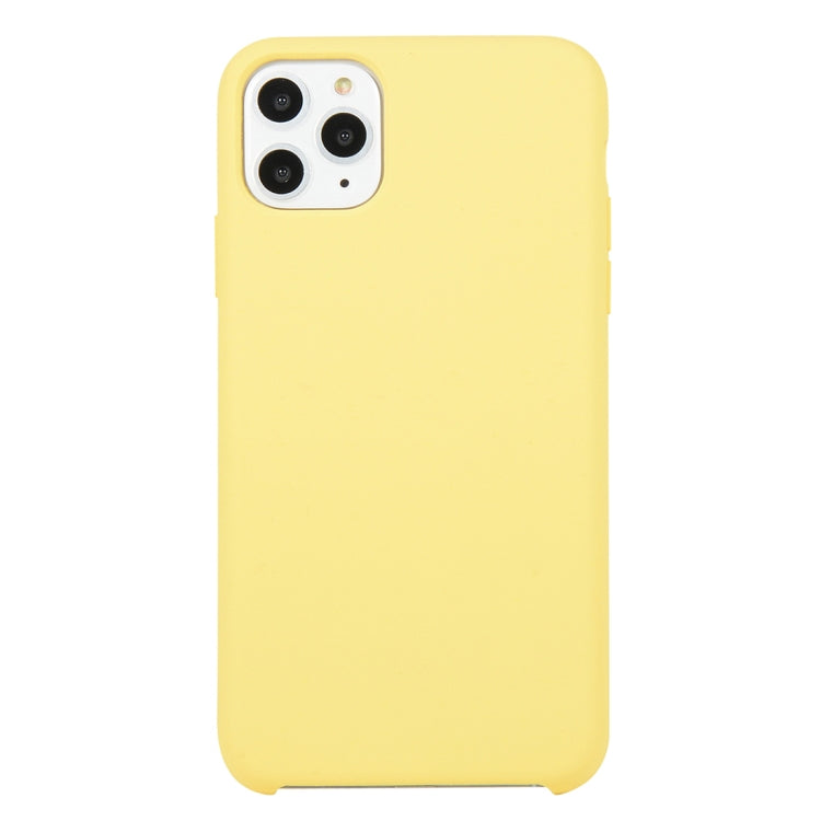 For iPhone 11 Solid Color Solid Silicone  Shockproof Case (Hibiscus Pink)
