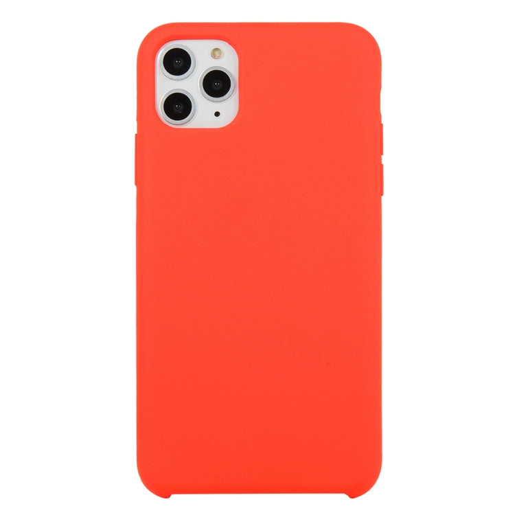 For iPhone 11 Solid Color Solid Silicone  Shockproof Case (Hibiscus Pink)