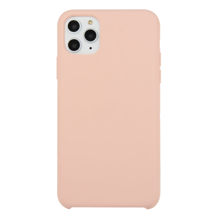 For iPhone 11 Solid Color Solid Silicone  Shockproof Case (Hibiscus Pink)