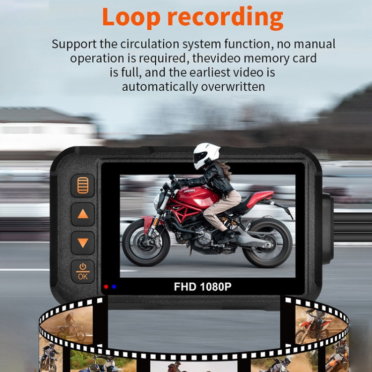 SE60 3.0 inch 1080P Waterproof HD Motorcycle DVR, Support TF Card / Cycling Video / Parking Monitoring
