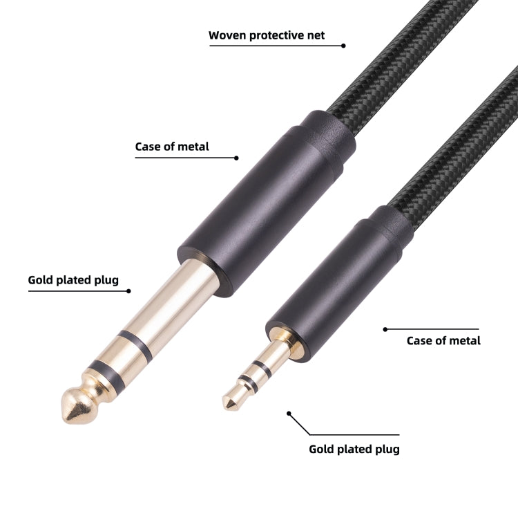 3662BK 3.5mm Male to 6.35mm Male Stereo Audio Cable, 1m, 2m, 3m