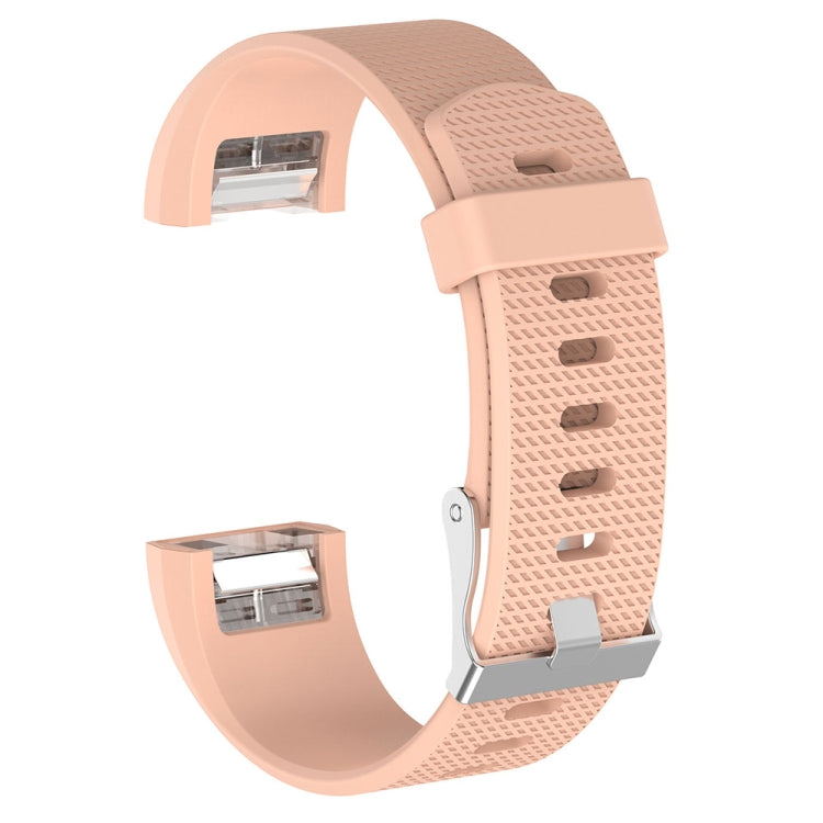 For Fitbit Charge 2 Common Texture Silicone Replacement Wrist Strap Watchband with Buckle, S, L