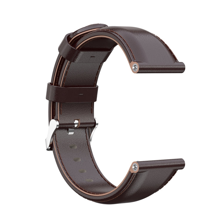 For Garmin Vivoactive 3 Oil Wax Calf Leather Replacement Wrist Strap Watchband