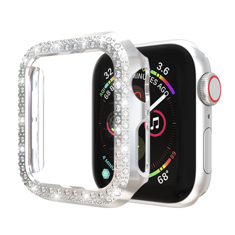Double Row Diamonds PC Protective Case, For Apple Watch Series 6 / 5 / 4 / SE 2025 / 2023 / 2022 44mm, For Apple Watch Series 3 & 2 & 1 38mm