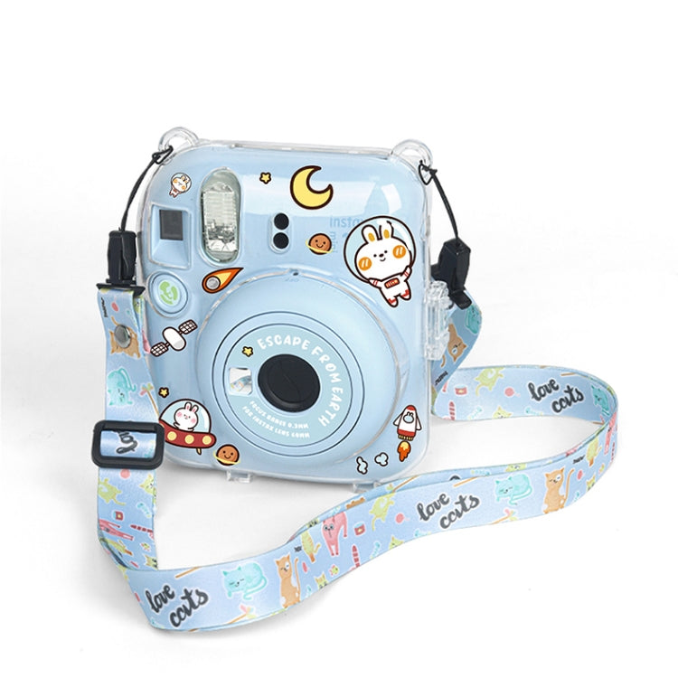 Crystal Hard Acrylic Camera Case with Shoulder Strap, For FUJIFILM instax mini 12(DIY Pink Graffiti), For FUJIFILM instax mini 12(DIY Blue Cat), For FUJIFILM instax mini 12(DIY Purple Daisies), For FUJIFILM instax mini 12(DIY Green Flowers)            ...