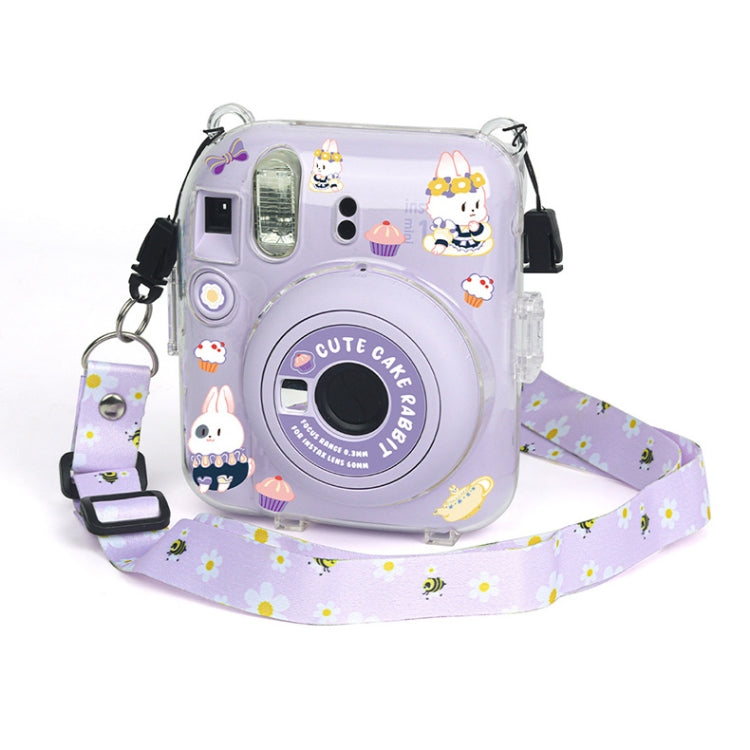 Crystal Hard Acrylic Camera Case with Shoulder Strap, For FUJIFILM instax mini 12(DIY Pink Graffiti), For FUJIFILM instax mini 12(DIY Blue Cat), For FUJIFILM instax mini 12(DIY Purple Daisies), For FUJIFILM instax mini 12(DIY Green Flowers)            ...