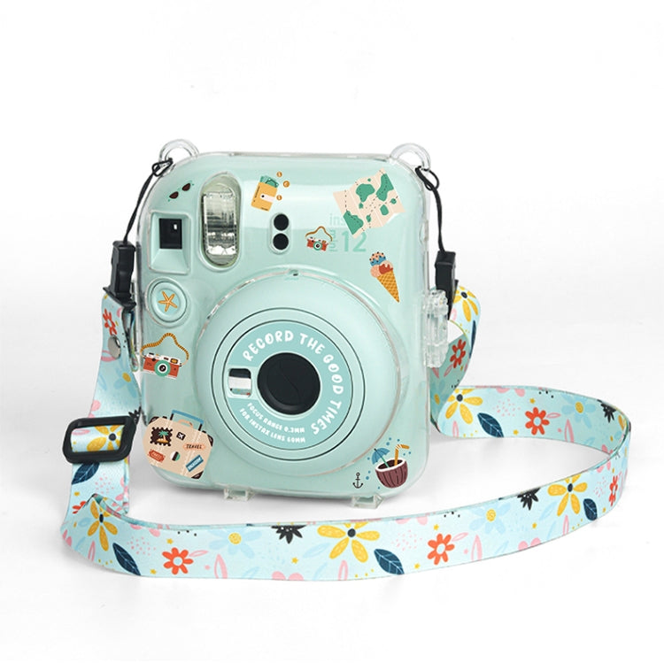 Crystal Hard Acrylic Camera Case with Shoulder Strap, For FUJIFILM instax mini 12(DIY Pink Graffiti), For FUJIFILM instax mini 12(DIY Blue Cat), For FUJIFILM instax mini 12(DIY Purple Daisies), For FUJIFILM instax mini 12(DIY Green Flowers)            ...