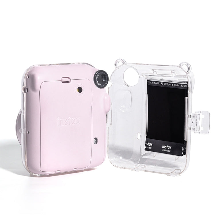 Crystal Hard Acrylic Camera Case with Shoulder Strap, For FUJIFILM instax mini 12(DIY Pink Graffiti), For FUJIFILM instax mini 12(DIY Blue Cat), For FUJIFILM instax mini 12(DIY Purple Daisies), For FUJIFILM instax mini 12(DIY Green Flowers)            ...