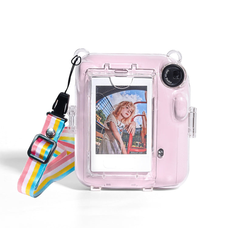Crystal Hard Acrylic Camera Case with Shoulder Strap, For FUJIFILM instax mini 12(DIY Pink Graffiti), For FUJIFILM instax mini 12(DIY Blue Cat), For FUJIFILM instax mini 12(DIY Purple Daisies), For FUJIFILM instax mini 12(DIY Green Flowers)            ...