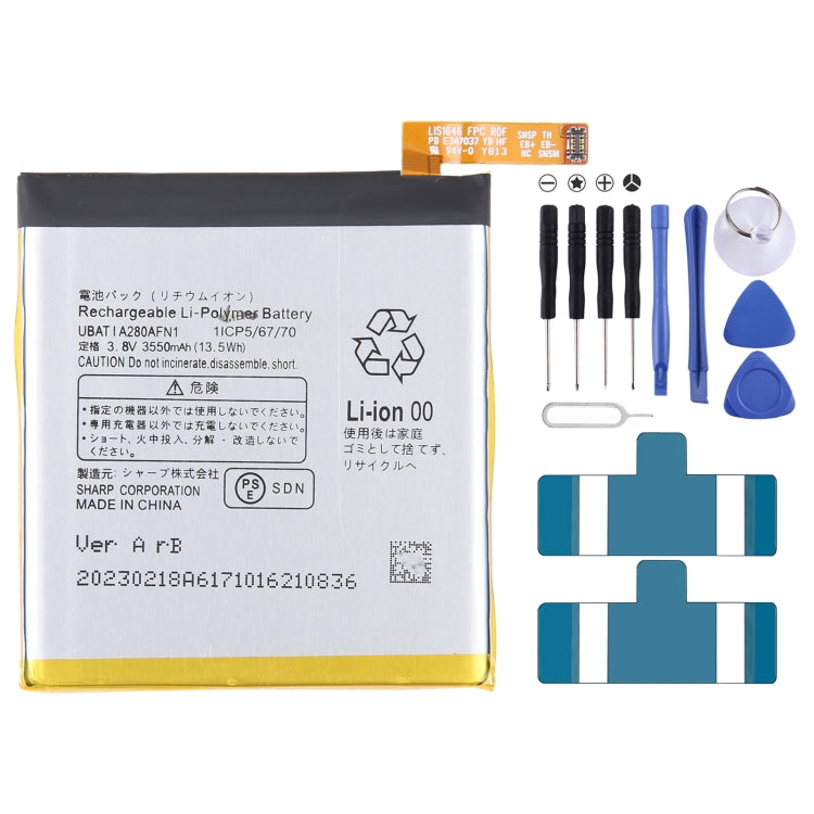 Pour Sharp AQUOS R2 zero 1 SH-03K Remplacement de batterie UBATIA286AFN2, Pour INFOCIS veken M680 M535 HE306, Pour Sharp R1, Pour Sharp Aquos S3 FS8032, Pour Sharp Aquos S2 FS8016 FS8010 FS8018 S3 mini, Pour Sharp AQUOS 704Sh ...