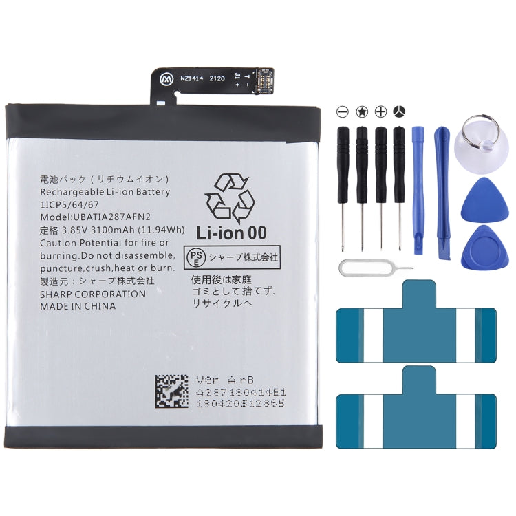Pour Sharp AQUOS R2 zero 1 SH-03K Remplacement de batterie UBATIA286AFN2, Pour INFOCIS veken M680 M535 HE306, Pour Sharp R1, Pour Sharp Aquos S3 FS8032, Pour Sharp Aquos S2 FS8016 FS8010 FS8018 S3 mini, Pour Sharp AQUOS 704Sh ...