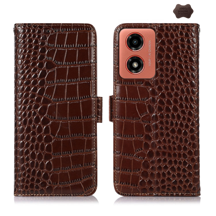 Crocodile Top Layer Cowhide Leather Phone Case, For Motorola Edge 50 Global, For Motorola Edge 50 Neo, For Motorola Moto G04 / G24, For Motorola Moto G34, For Motorola Moto G14 4G, For Motorola Moto G Power 2023