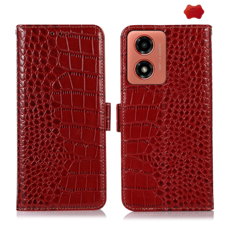 Crocodile Top Layer Cowhide Leather Phone Case, For Motorola Edge 50 Global, For Motorola Edge 50 Neo, For Motorola Moto G04 / G24, For Motorola Moto G34, For Motorola Moto G14 4G, For Motorola Moto G Power 2023