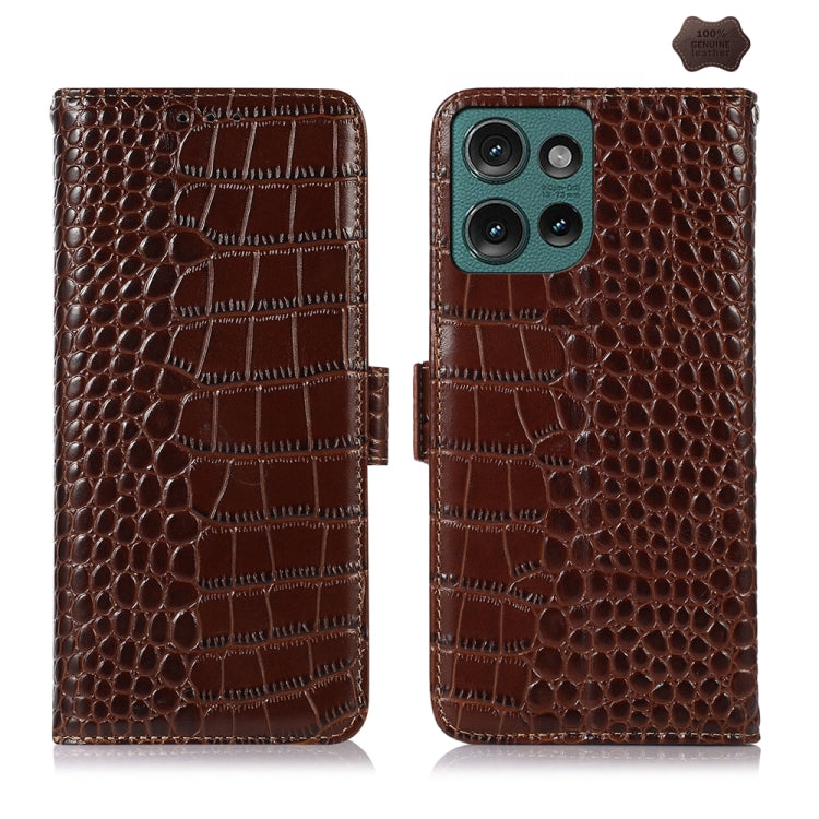 Crocodile Top Layer Cowhide Leather Phone Case, For Motorola Edge 50 Global, For Motorola Edge 50 Neo, For Motorola Moto G04 / G24, For Motorola Moto G34, For Motorola Moto G14 4G, For Motorola Moto G Power 2023