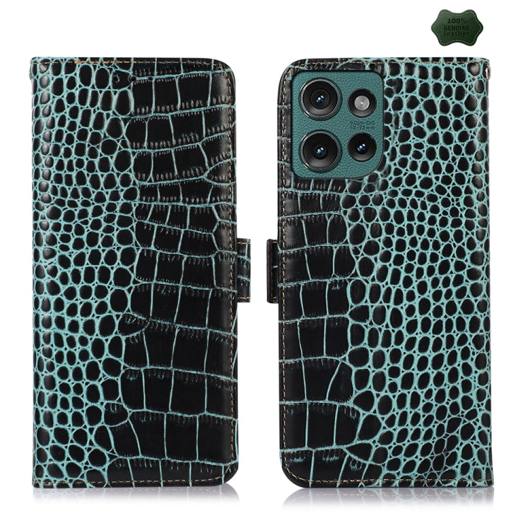 Crocodile Top Layer Cowhide Leather Phone Case, For Motorola Edge 50 Global, For Motorola Edge 50 Neo, For Motorola Moto G04 / G24, For Motorola Moto G34, For Motorola Moto G14 4G, For Motorola Moto G Power 2023