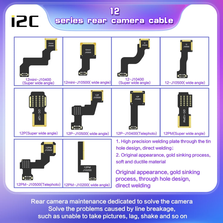 i2C Back Facing Wide Camera Cable, For iPhone XR J3900