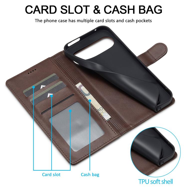 LC.IMEEKE Calf Texture Flip Leather Phone Case, For Google Pixel 11 Pro XL, For Google Pixel 11 / 11 Pro, For Google Pixel 10a, For Google Pixel 10 Pro XL, For Google Pixel 10 / 10 Pro, For Google Pixel 9a, For Google Pixel 9 Pro XL                    ...