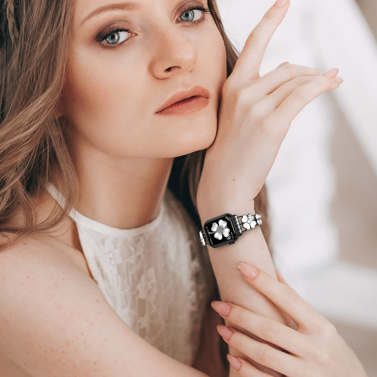 Petal Metal Diamond Watch Band, For Apple Watch 3 38mm, For Apple Watch 9 45mm, For Apple Watch 3 42mm, For Apple Watch 2 38mm, For Apple Watch 2 42 mm, For Apple Watch 38mm, For Apple Watch 9 41mm, For Apple Watch 42mm