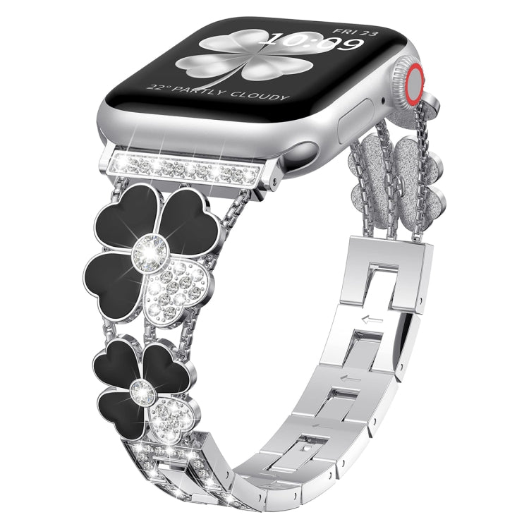 Petal Metal Diamond Watch Band, For Apple Watch 3 38mm, For Apple Watch 9 45mm, For Apple Watch 3 42mm, For Apple Watch 2 38mm, For Apple Watch 2 42 mm, For Apple Watch 38mm, For Apple Watch 9 41mm, For Apple Watch 42mm