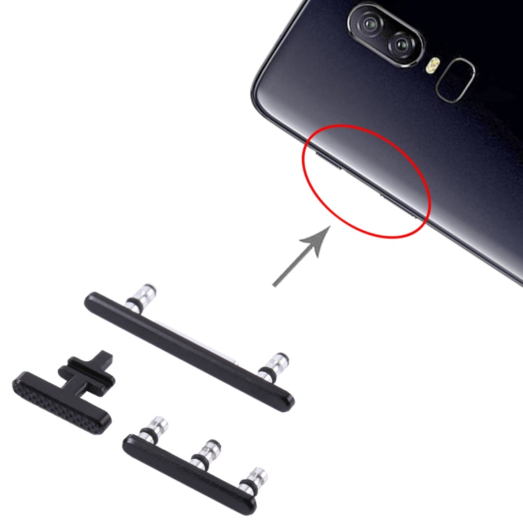 Side Keys, For OnePlus 6(Jet Black)