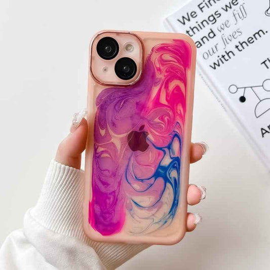 Oil Painting Electroplating TPU Phone Case, For iPhone 14, For iPhone 14 Pro, For iPhone 14 Plus, For iPhone 14 Pro Max, For iPhone 13, For iPhone 13 Pro, For iPhone 13 Pro Max, For iPhone 12, For iPhone 12 Pro