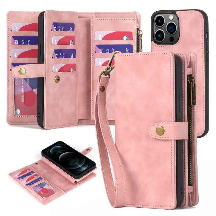 Zipper Wallet Magnetic Detachable Leather Phone Case