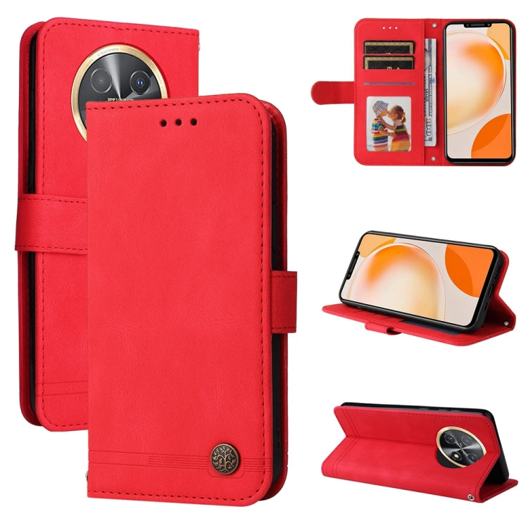 Skin Feel Life Tree Metal Button Leather Phone Case, For Huawei Mate 60 Pro, For Huawei Enjoy 60X, For Huawei nova 11 Pro, For Huawei nova 11