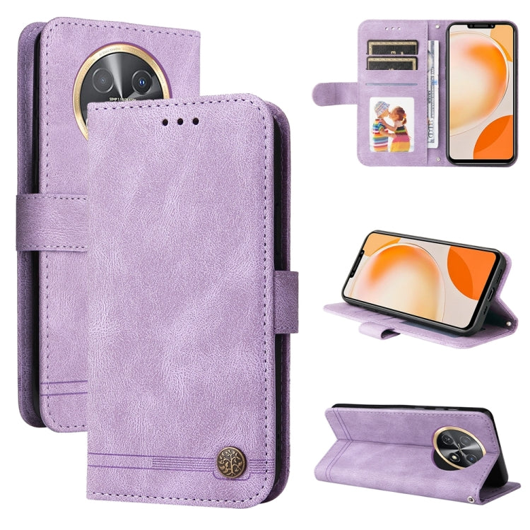 Skin Feel Life Tree Metal Button Leather Phone Case, For Huawei Mate 60 Pro, For Huawei Enjoy 60X, For Huawei nova 11 Pro, For Huawei nova 11