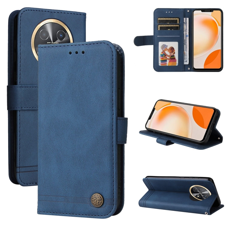 Skin Feel Life Tree Metal Button Leather Phone Case, For Huawei Mate 60 Pro, For Huawei Enjoy 60X, For Huawei nova 11 Pro, For Huawei nova 11
