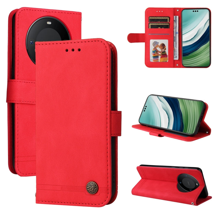 Skin Feel Life Tree Metal Button Leather Phone Case, For Huawei Mate 60 Pro, For Huawei Enjoy 60X, For Huawei nova 11 Pro, For Huawei nova 11