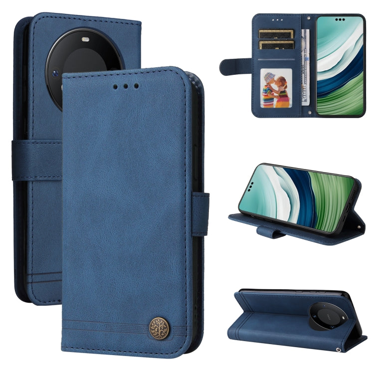 Skin Feel Life Tree Metal Button Leather Phone Case, For Huawei Mate 60 Pro, For Huawei Enjoy 60X, For Huawei nova 11 Pro, For Huawei nova 11