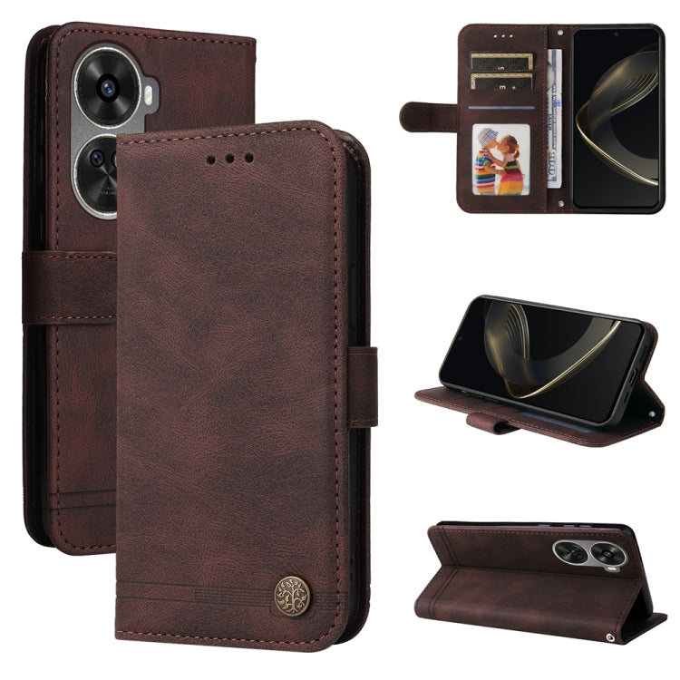 Skin Feel Life Tree Metal Button Leather Phone Case, For Huawei nova 13 Pro, For Huawei nova 13 / nova 12, For Huawei Enjoy 70 Pro, For Huawei Enjoy 70, For Huawei nova 11 SE, For Huawei nova 12 Pro, For Huawei nova 12, For Huawei Mate 60              ...