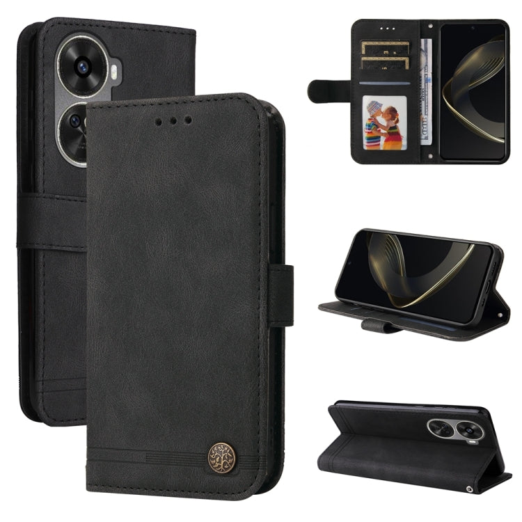 Skin Feel Life Tree Metal Button Leather Phone Case, For Huawei nova 13 Pro, For Huawei nova 13 / nova 12, For Huawei Enjoy 70 Pro, For Huawei Enjoy 70, For Huawei nova 11 SE, For Huawei nova 12 Pro, For Huawei nova 12, For Huawei Mate 60              ...