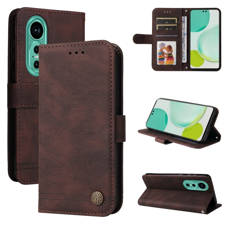 Skin Feel Life Tree Metal Button Leather Phone Case, For Huawei nova 13 Pro, For Huawei nova 13 / nova 12, For Huawei Enjoy 70 Pro, For Huawei Enjoy 70, For Huawei nova 11 SE, For Huawei nova 12 Pro, For Huawei nova 12, For Huawei Mate 60              ...