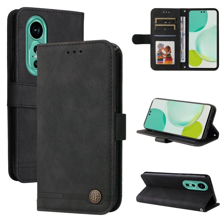 Skin Feel Life Tree Metal Button Leather Phone Case, For Huawei nova 13 Pro, For Huawei nova 13 / nova 12, For Huawei Enjoy 70 Pro, For Huawei Enjoy 70, For Huawei nova 11 SE, For Huawei nova 12 Pro, For Huawei nova 12, For Huawei Mate 60              ...