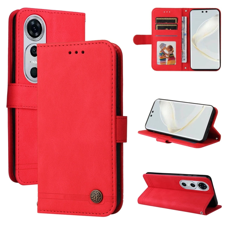 Skin Feel Life Tree Metal Button Leather Phone Case, For Huawei nova 13 Pro, For Huawei nova 13 / nova 12, For Huawei Enjoy 70 Pro, For Huawei Enjoy 70, For Huawei nova 11 SE, For Huawei nova 12 Pro, For Huawei nova 12, For Huawei Mate 60              ...