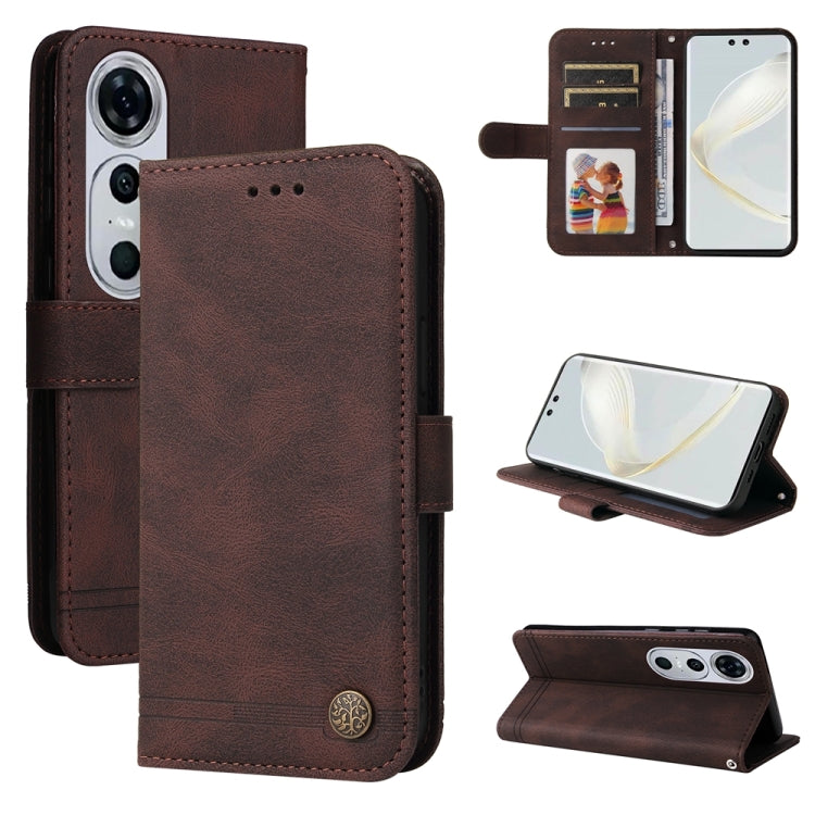 Skin Feel Life Tree Metal Button Leather Phone Case, For Huawei nova 13 Pro, For Huawei nova 13 / nova 12, For Huawei Enjoy 70 Pro, For Huawei Enjoy 70, For Huawei nova 11 SE, For Huawei nova 12 Pro, For Huawei nova 12, For Huawei Mate 60              ...