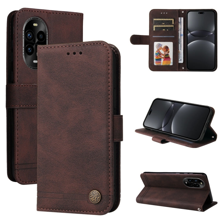 Skin Feel Life Tree Metal Button Leather Phone Case, For Huawei Enjoy 80, For Huawei nova 13 Pro, For Huawei nova 13 / nova 12, For Huawei Enjoy 70 Pro, For Huawei Enjoy 70, For Huawei nova 11 SE, For Huawei nova 12 Pro, For Huawei nova 12             ...