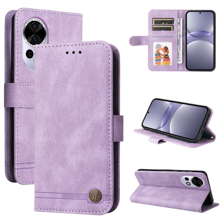 Skin Feel Life Tree Metal Button Leather Phone Case, For Huawei Enjoy 80, For Huawei nova 13 Pro, For Huawei nova 13 / nova 12, For Huawei Enjoy 70 Pro, For Huawei Enjoy 70, For Huawei nova 11 SE, For Huawei nova 12 Pro, For Huawei nova 12             ...
