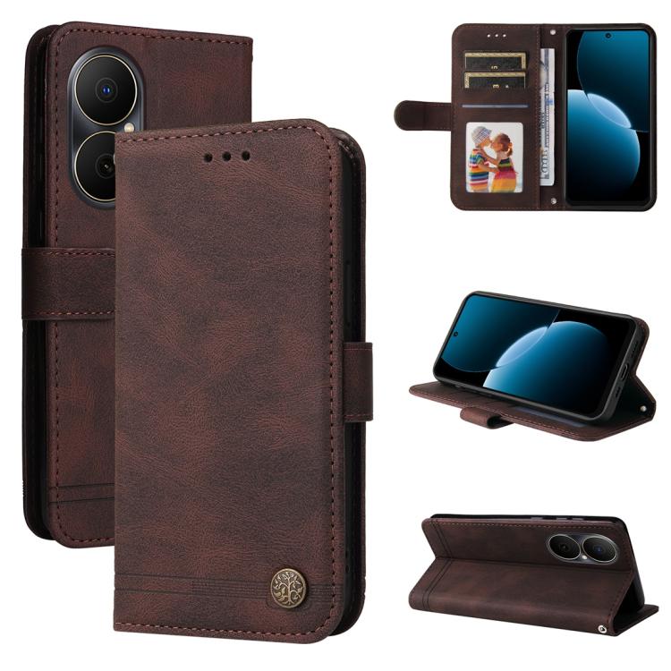 Skin Feel Life Tree Metal Button Leather Phone Case, For Huawei Enjoy 80, For Huawei nova 13 Pro, For Huawei nova 13 / nova 12, For Huawei Enjoy 70 Pro, For Huawei Enjoy 70, For Huawei nova 11 SE, For Huawei nova 12 Pro, For Huawei nova 12             ...