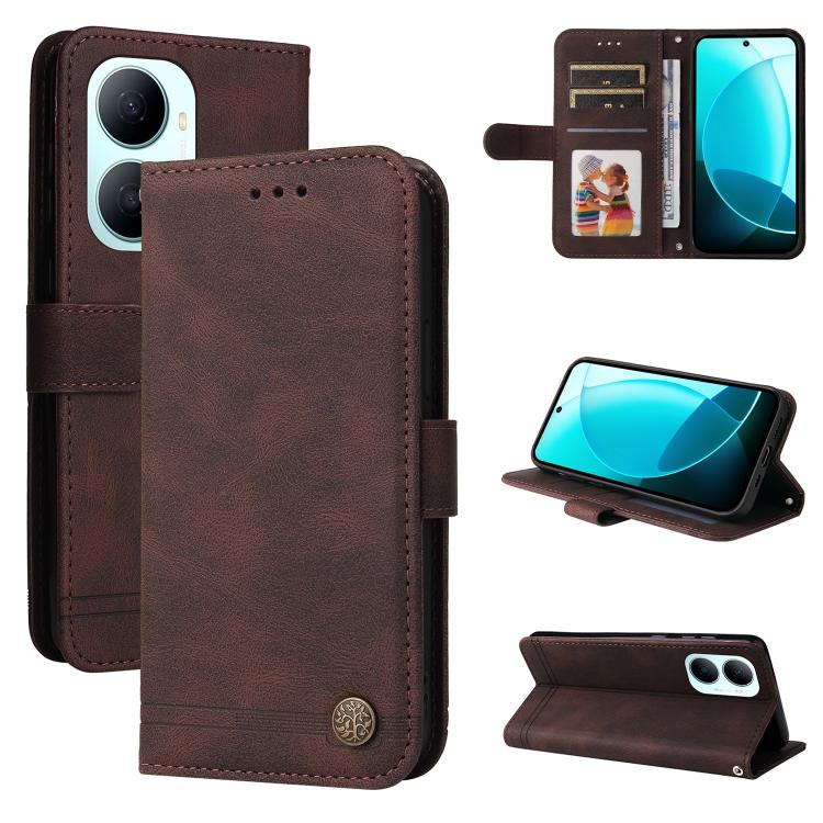 Skin Feel Life Tree Metal Button Leather Phone Case, For Huawei nova 16, For Huawei Enjoy 90 Pro Max 5G, For Huawei Enjoy 90 / Enjoy 90 Plus 5G, For Huawei Enjoy 80 Plus, For Huawei nova 15 Pro / nova 15 Ultra, For Huawei Mate 70 Air 5G                ...
