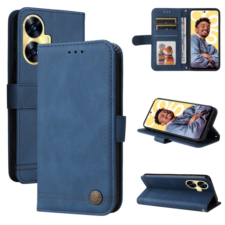 Skin Feel Life Tree Metal Button Leather Phone Case, For Realme C65 4G, For Realme C55, For Realme GT Neo 5 5G / GT3
