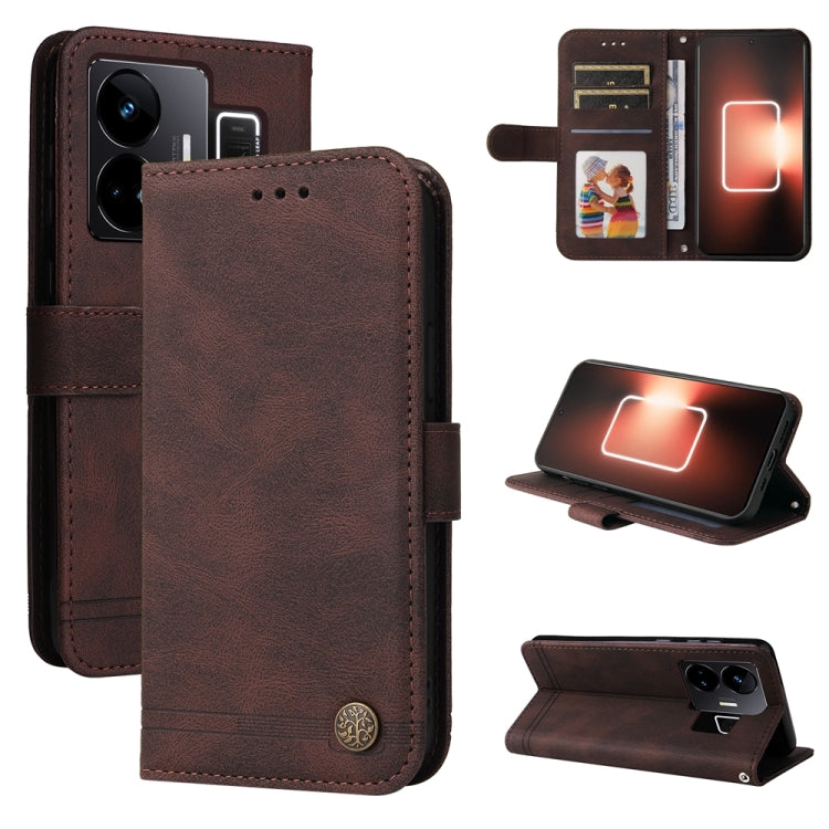 Skin Feel Life Tree Metal Button Leather Phone Case, For Realme C65 4G, For Realme C55, For Realme GT Neo 5 5G / GT3