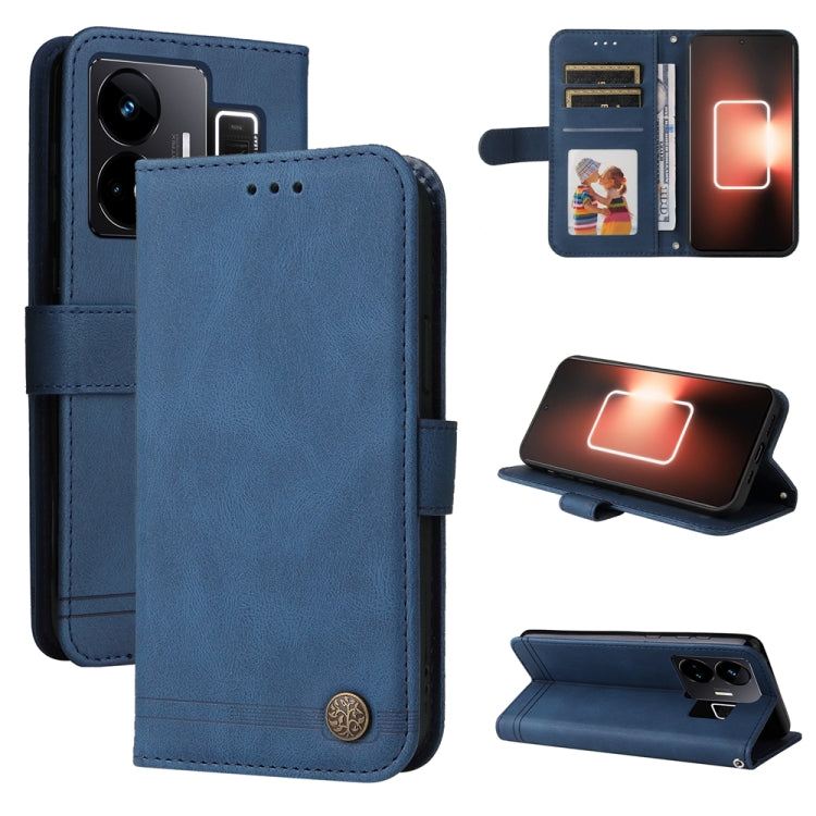 Skin Feel Life Tree Metal Button Leather Phone Case, For Realme C65 4G, For Realme C55, For Realme GT Neo 5 5G / GT3